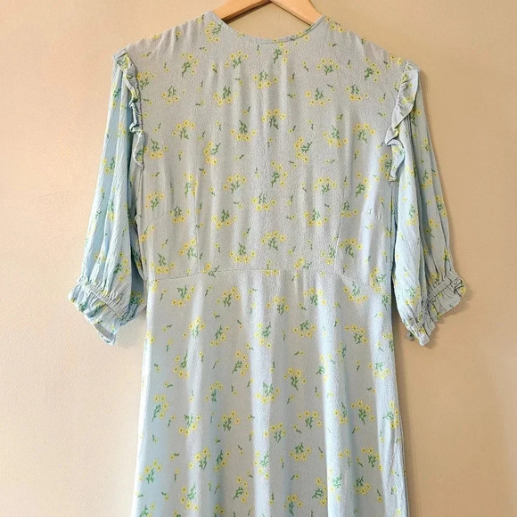 Faithfull The Brand Jea Marie Puff Sleeve Feminine Midi Sundress Dress Sz Small - Picture 7 of 16
